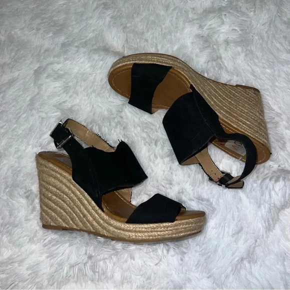 DV by Dolce Vita Black and Twead Espadrille Wedge Heel size 9 1/2 - Picture 1 of 5